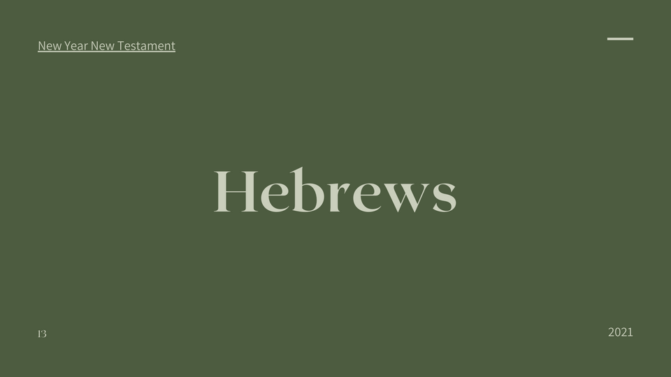 Nov 2: Hebrews 13